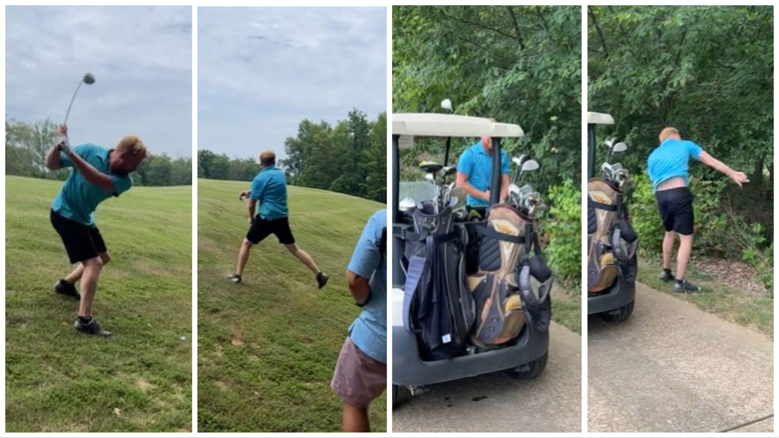 Golfer absolutely LOSES IT on the course after duffing shot